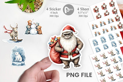 Frosty Yeti Friends Sticker Sublimation artnoy 