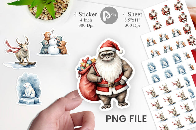 Frosty Yeti Friends Sticker Sublimation artnoy 