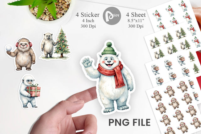 Frosty Yeti Friends Sticker Sublimation artnoy 