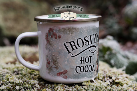 Frosty's Hot Cocoa Snowman 11 & 15 oz Mug Sublimation Design Sublimation Ewe-N-Me Designs 