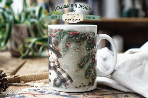 Frosty's Ice Cream Snowman 11 & 15 oz Mug Sublimation Design Sublimation Ewe-N-Me Designs 