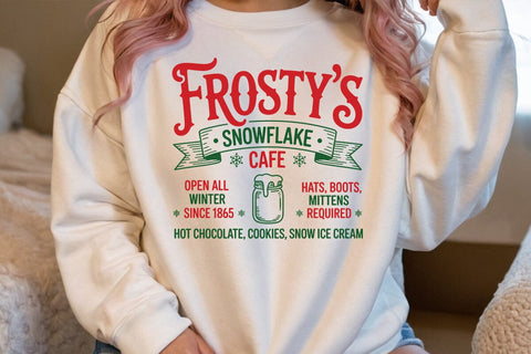 Frosty's Snowflake Cafe Open All Winter Since 1865 SVG Angelina750 