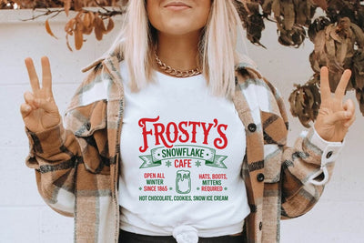 Frosty's Snowflake Cafe Open All Winter Since 1865 SVG Angelina750 