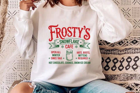 Frosty's Snowflake Cafe Open All Winter Since 1865 SVG Angelina750 