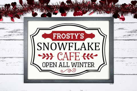 Frostys snowflake cafe open all winter svg design SVG Regulrcrative 