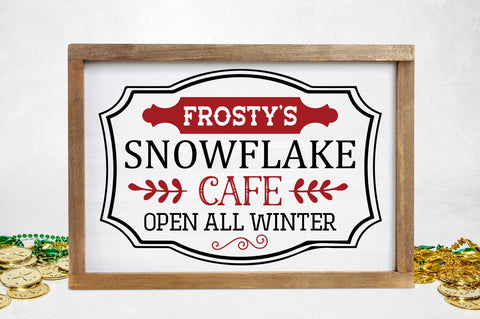 Frostys snowflake cafe open all winter svg design SVG Regulrcrative 