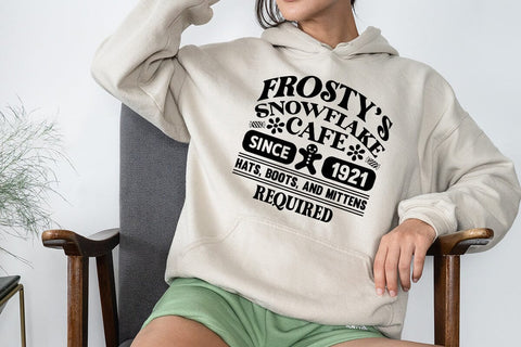 Frostys snowflake cafe since 1921 hats boots and mittens required SVG Angelina750 
