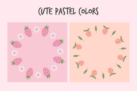 Fruit & Berry Wreath Frame PNG Sublimation Rin Green 