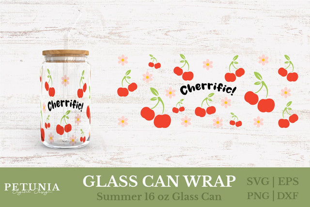 Fruit Can Glass Wrap | Glass Can Wrap SVG SVG Petunia Digital Design 