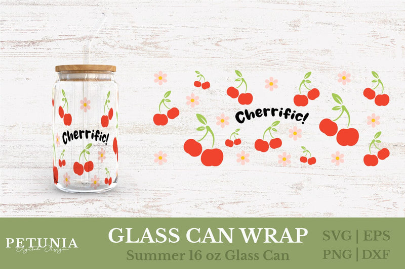 Fruit Can Glass Wrap | Glass Can Wrap SVG SVG Petunia Digital Design 