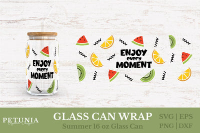 Fruit Can Glass Wrap | Glass Can Wrap SVG SVG Petunia Digital Design 