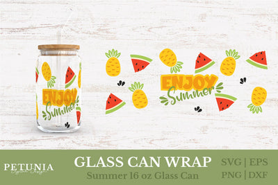 Fruit Can Glass Wrap | Glass Can Wrap SVG SVG Petunia Digital Design 