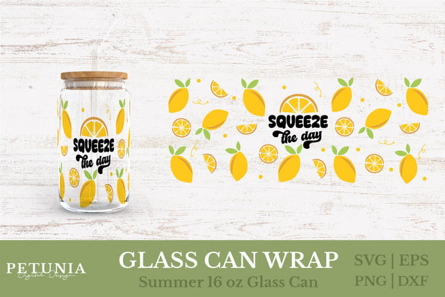Fruit Can Glass Wrap | Glass Can Wrap SVG SVG Petunia Digital Design 