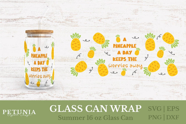 Fruit Can Glass Wrap | Glass Can Wrap SVG SVG Petunia Digital Design 