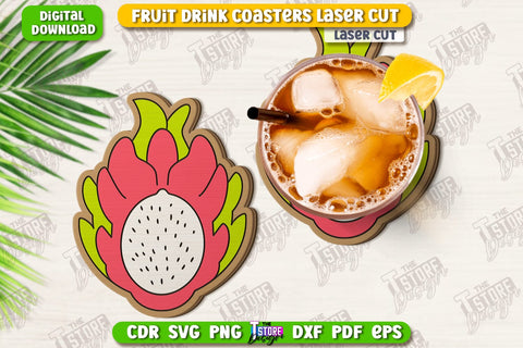 Fruit Coaster Laser Cut Bundle | Drinks Coasters | Kitchen Decor | Summer Design | CNC Files SVG The T Store Design 