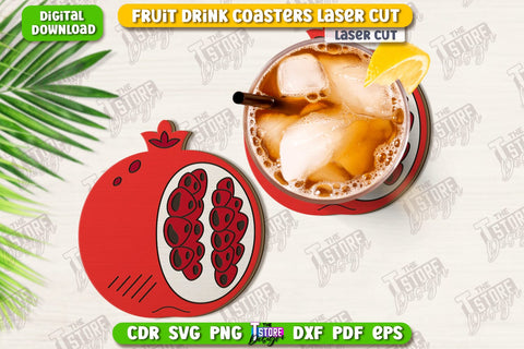 Fruit Coaster Laser Cut Bundle | Drinks Coasters | Kitchen Decor | Summer Design | CNC Files SVG The T Store Design 