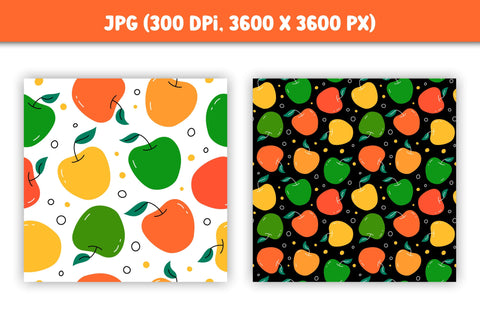 Fruit Digital Paper | Food Patterns JPG Bundle | Apples, Watermelon, Citrus, Cherry Berries Background | Cute Scrapbooking Paper Collection Digital Pattern AnnaViolet_store 