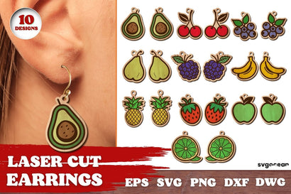 Fruit Earrings Bundle | Glowforge | Laser Cut SVG SvgOcean 