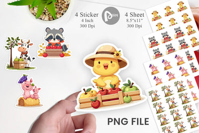 Fruit Harvest Babies Sticker Sublimation artnoy 