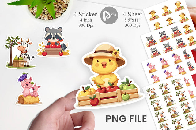 Fruit Harvest Babies Sticker Sublimation artnoy 