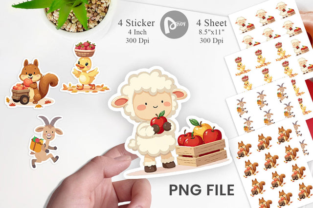 Fruit Harvest Babies Sticker Sublimation artnoy 