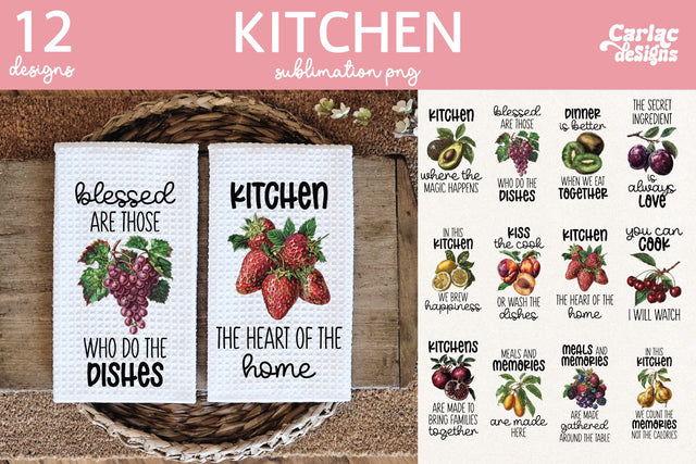 Fruit Kitchen Towel Sublimation Bundle Sublimation Carla C Designs 