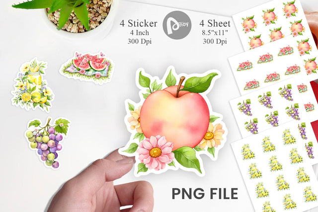 Fruit Picnic Sticker Sublimation artnoy 