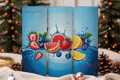 Fruity Splash 20oz Tumbler Wrap Sublimation DesignSVG 