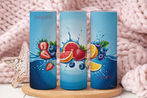 Fruity Splash 20oz Tumbler Wrap Sublimation DesignSVG 