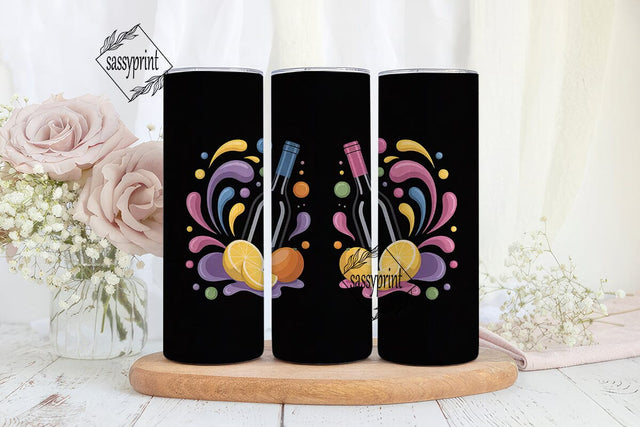 Fruity Wine Splash 20oz Tumbler Wrap Sublimation sassyprint 
