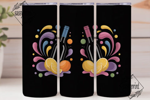 Fruity Wine Splash 20oz Tumbler Wrap Sublimation sassyprint 