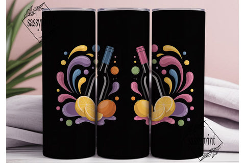Fruity Wine Splash 20oz Tumbler Wrap Sublimation sassyprint 