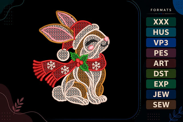FSL Christmas Bunny Embroidery Designs For Machine Embroidery/Applique DESIGNS sg embroidery 