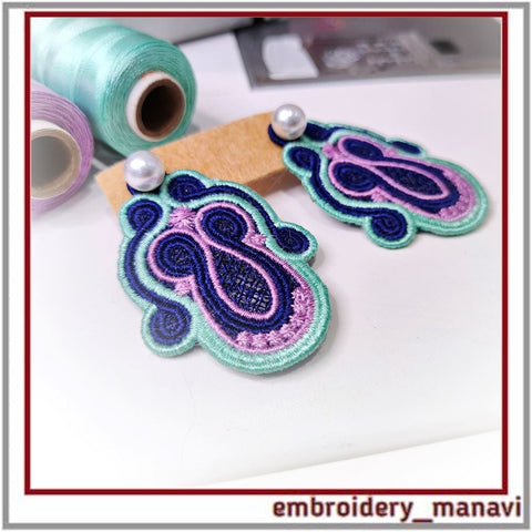 FSL In The Hoop design Earrings(ITH) - Embroidery Manavi 05 Embroidery/Applique DESIGNS Embroidery Manavi 05 