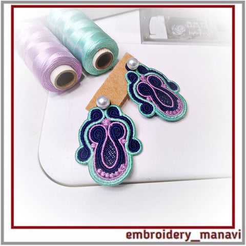 FSL In The Hoop design Earrings(ITH) - Embroidery Manavi 05 Embroidery/Applique DESIGNS Embroidery Manavi 05 
