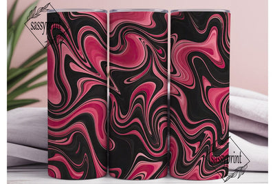 Fuchsia Black Abstract 20oz Tumbler Wrap Sublimation sassyprint 