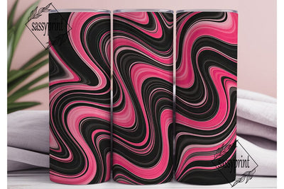Fuchsia Black Abstract 20oz Tumbler Wrap Sublimation sassyprint 