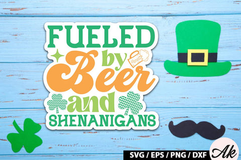Fueled by beer and shenanigans Retro Stickers SVG akazaddesign 
