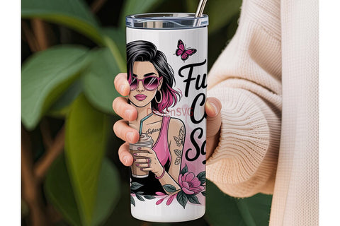 Fueled by Coffee 20oz Tumbler Wrap Sublimation DesignSVG 