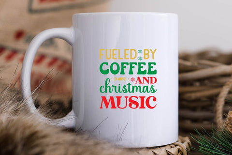 fueled by coffee and christmas music SVG Angelina750 