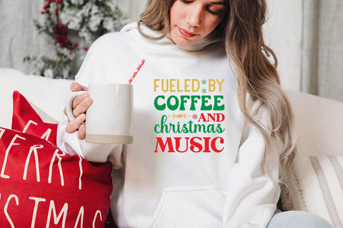 fueled by coffee and christmas music SVG Angelina750 