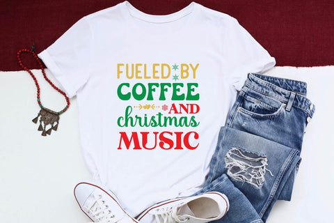 fueled by coffee and christmas music SVG Angelina750 