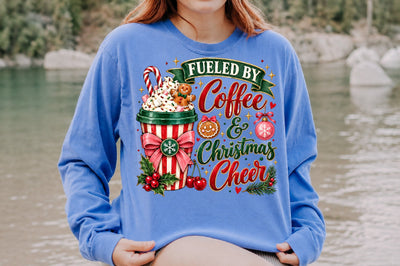 Fueled By Coffee & Christmas Cheer PNG Sublimation nirmal108roy 
