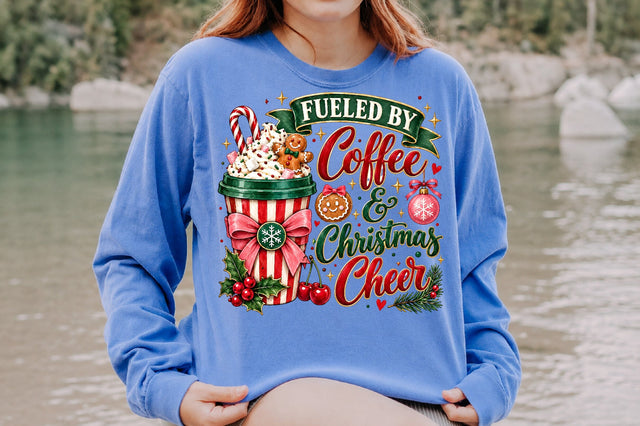 Fueled By Coffee & Christmas Cheer PNG Sublimation nirmal108roy 