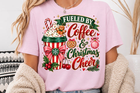 Fueled By Coffee & Christmas Cheer PNG Sublimation nirmal108roy 