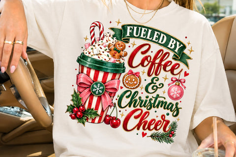 Fueled By Coffee & Christmas Cheer PNG Sublimation nirmal108roy 