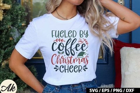 Fueled By Coffee Christmas Cheer SVG Design SVG akazaddesign 