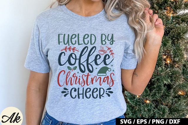 Fueled By Coffee Christmas Cheer SVG Design SVG akazaddesign 