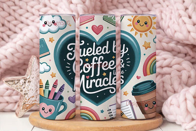 Fueled by Coffee Tumbler Wrap Sublimation DesignSVG 