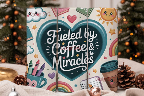 Fueled by Coffee Tumbler Wrap Sublimation DesignSVG 